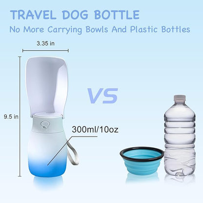 Outdoor Dog Water Bottle Portable,Food Grade Plastic Travel Water Bowl for Dogs,Dog Water Bowl Dispenser for Puppies Small Medium Large Dogs,Pet Accessories for Walking Hiking,Dog Gifts