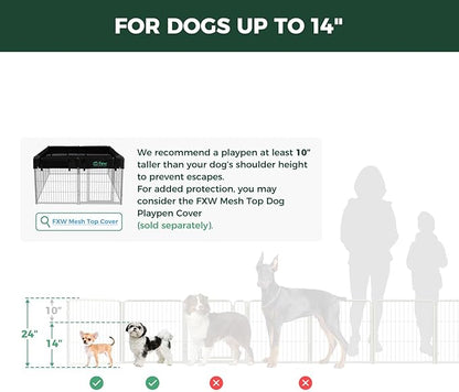 FXW Homeplus Unleashed Indoor Dog Playpen - Stress-Free and Safe Play, Heavy Duty 24 Inch 6 Panels Dog Pen for Puppy and Small Dogs, White│Patented