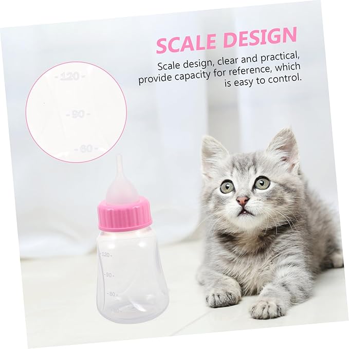 2pcs Kitten Nursing Bottles Soft Easy to Squeeze Pet Feeder for Kittens and Puppies Durable Milk Bottles for Newborns Reusable and Convenient Feeding Yellow Pink