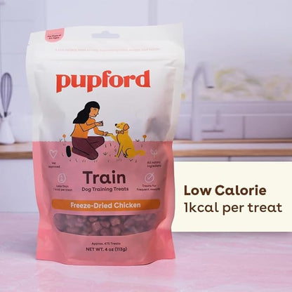 Pupford Freeze Dried Training Treats for Dogs & Puppies, 1800+ Limited Ingredient Bites (1lb Chicken Bundle)