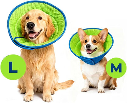 Soft Dog Cone Collar – Comfortable Cone for Dogs to Stop Licking After Surgery, Elizabethan Collar for Large Dogs, Adjustable Dog Donut Collar for Inflatable & Comfy Recovery (M)