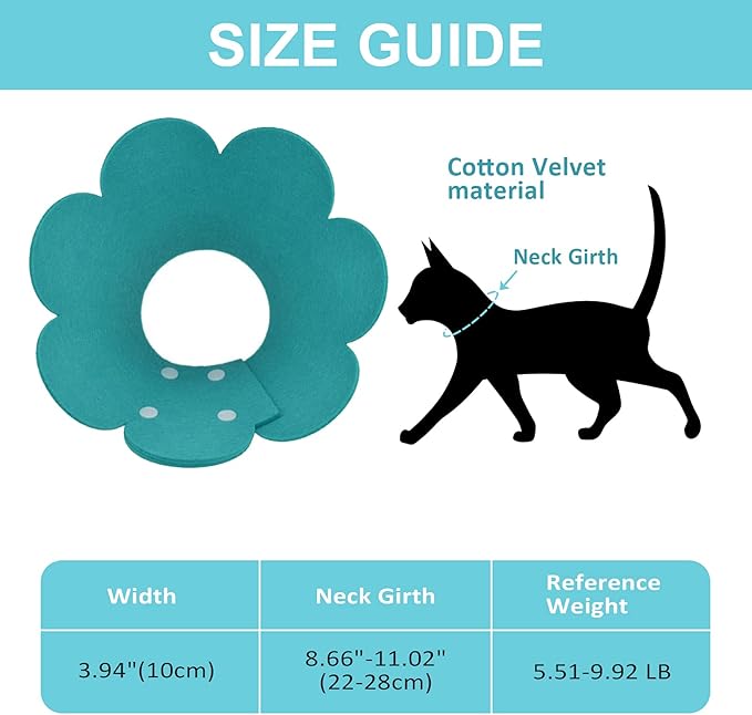 Pet Cone Collar, 3 PCS Adjustable Pet Recovery Protective Collar Cute Sunflower Shape Elizabethan Cat Cone Collar for Cats and Dogs, Red and Purple and Light Blue