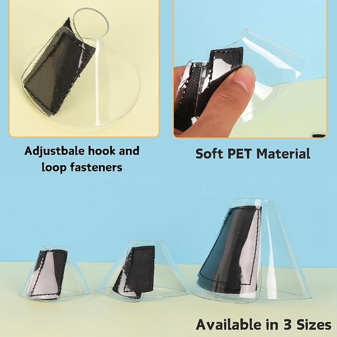 Sugar Glider Recovery Cone - Adjustable Protection Collar Soft Recovery Collar for Rat Bird Hamster Rabbit Guinea Pig After Surgery Wound Healing Elizabeth Neck E Collar for Small Animal (S (3-8cm))