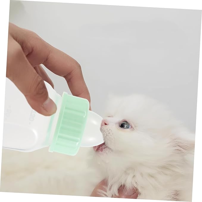 Happyyami 1 Set Portable Cat Milk Bottle Ergonomic Leak Pet Nursing Feeder for Kittens and Puppies for Various Milk Reusable and Sturdy Design for Small Animals