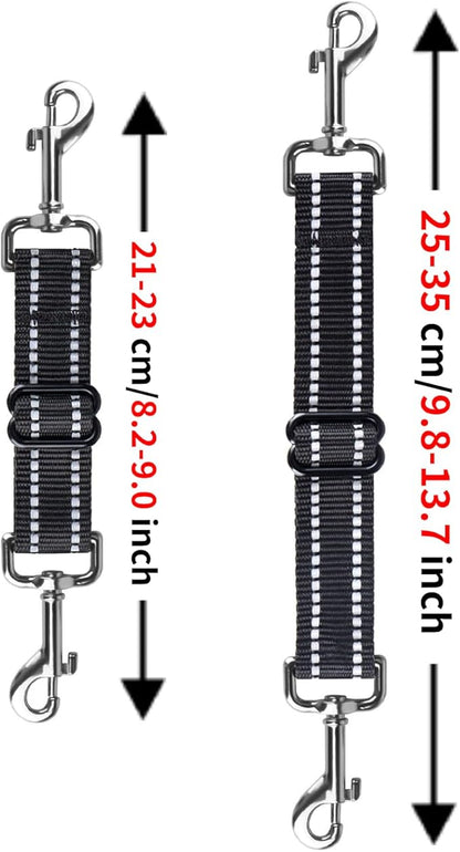 Dog Safety Collar Clip Backup Clip Bathtub Leash,Dog Backup Safety Strap Adjustable Reflective Double Ended Clasp Leash Connector (2 Pcs Thickening)