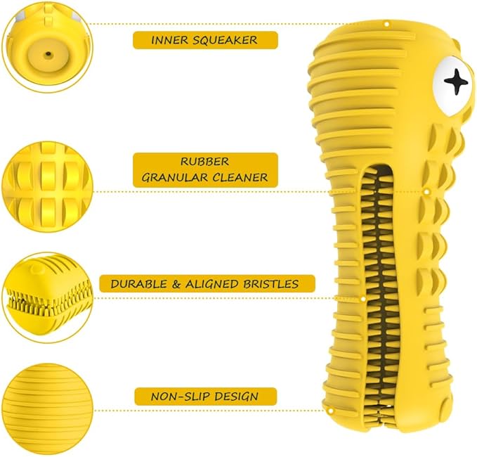 Cutiful Dog Toys for Aggressive Chewers Large Medium Breed, Indestructible Dog Chew Toys, Squeaky Interactive Tough Extremely Durable, Dogs Toothbrush Toys to Keep Them Busy