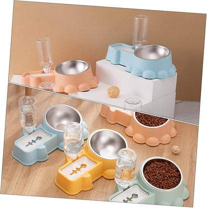 Kisangel 1 Set Adorable Dog Feeder and Water Dispenser Convenient Automatic Pet Bowl Non Slip Design for Cats Dogs Pet Stores