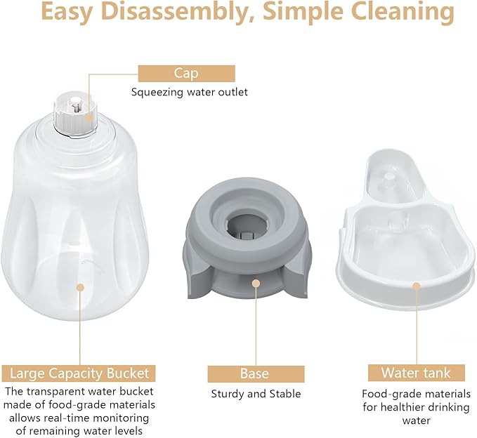 STALTWO 1.6 Gallon Automatic Dog Water Dispenser, Large Capacity Gravity Pet Water Bowl for Multiple Pets, BPA-Free Cat Water Feeder for Large Dogs, Refill Less Often, Grey