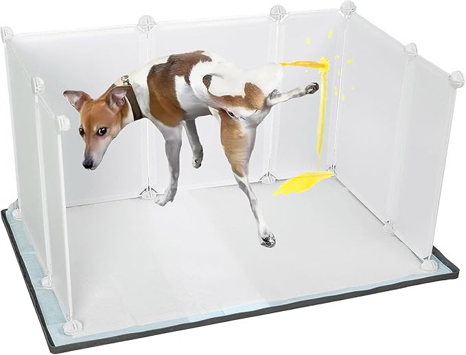Dog Litter Box with High Walls,Indoor Dog Potty for Small to Medium Dogs,No Spill Pee Pad Holder Tray for Dogs Work with Most Training Pads and Easy to Clean.