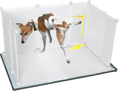 Dog Litter Box with High Walls,Indoor Dog Potty for Small to Medium Dogs,No Spill Pee Pad Holder Tray for Dogs Work with Most Training Pads and Easy to Clean.