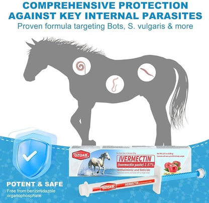 Ivermectin Horse Paste Dewormer , Horse Wormer Paste, Apple Flavor, 0.21 Ounces, 6 Pack