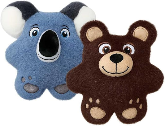 KONG Snuzzles Dog Toy, Plush Squeaker, Crinkle Sounds, Soft Durable Indoor Play (Bear/Koala Combo, Medium)