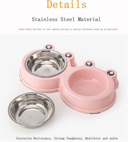 Dog Bowls Cat Bowls Pet Bowls Dog Food Water Feeder Stainless Steel Pet Drinking Dish Feeder Cat Puppy Feeding Supplies Dog Accessories Pink