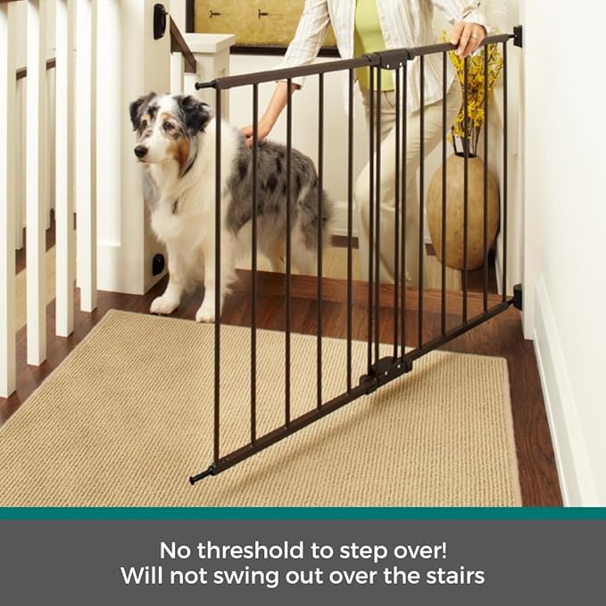 MyPet Windsor Walk Thru Pet Gate: 28.68" - 47.85" Wide Dog Gate. Hardware Mount, Dog Gates for The House, Cat Gate for Doorway. 31" Tall, Matte Bronze