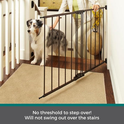 MyPet Windsor Walk Thru Pet Gate: 28.68" - 47.85" Wide Dog Gate. Hardware Mount, Dog Gates for The House, Cat Gate for Doorway. 31" Tall, Matte Bronze