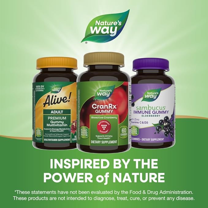 Nature's Way CranRx Gummy Urinary Health BioActive Cranberry + D-Manonse + Vitamin C, 60 Gummies