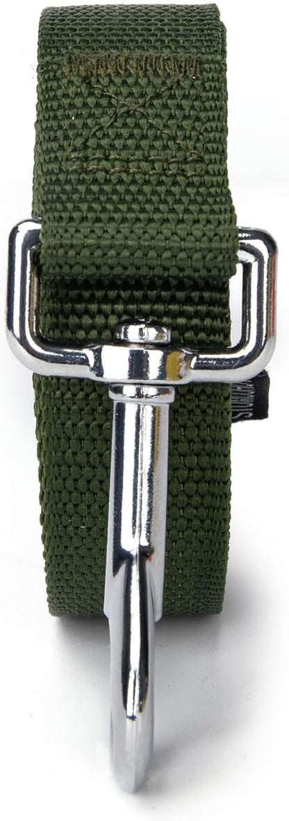 Strong Durable 10ft Nylon Dog Training Leash, 1 Inch Wide Traction Rope, for Small and Medium Dog (Military Green, 10 Feet)
