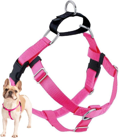 2 Hounds Design Freedom No Pull Dog Harness, Adjustable Harness, Easy Walking & Comfortable Control, Fits Small, Medium & Large Dogs, Solid Colors, Made in USA, 1" XXL, Hot Pink