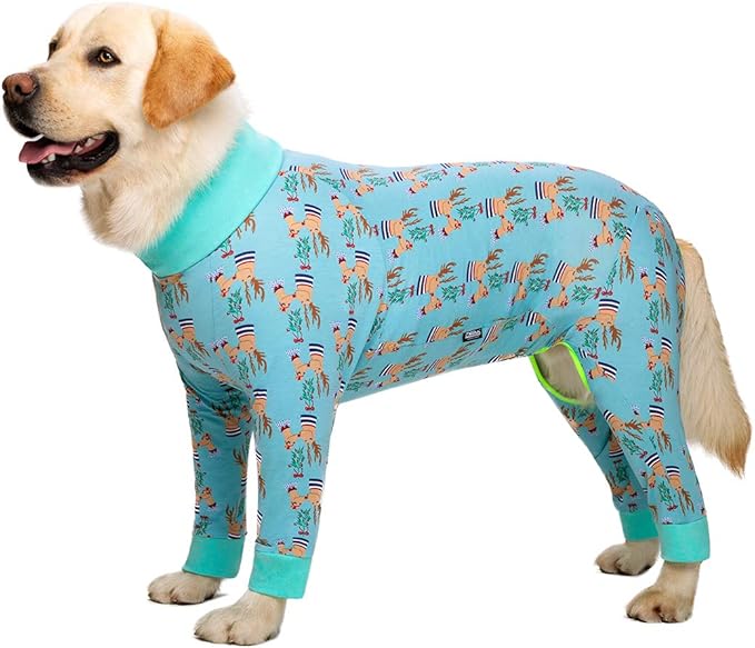 Christmas Surgery Recovery Suit female male for Dogs After Surgery Medium Large Dogs Onesie,Lightweight Dog recovery suit for Shedding Prevent Licking Surgical Wound,Dog Pajamas Pjs ,Full Belly