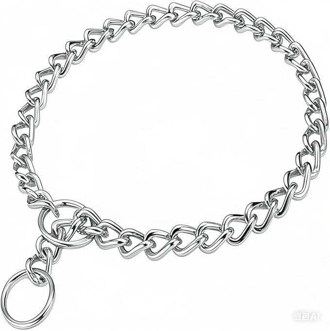 Dog Choke Collar Slip P Chain,Heavy Chain Dog Metal Training Choke Collars, Martingale Puppy Collars for XS Small Medium Large Big XL Breed Dogs (Silver, M(Neck Max 18inch) D3.0mm)