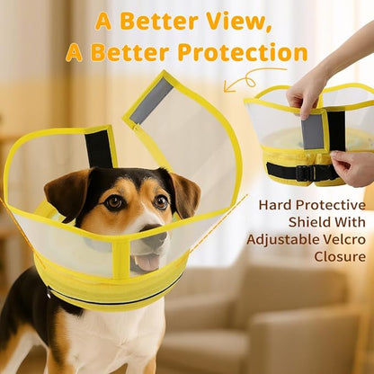 Soft Dog Cone Collar, Inflatable Cones Alternative After Surgery for Large/Medium/Small Dogs to Stop Licking, Elizabethan Neck Ecollars of Shame with Anti-Lick Shield, XL Comfy Pillow Recovery