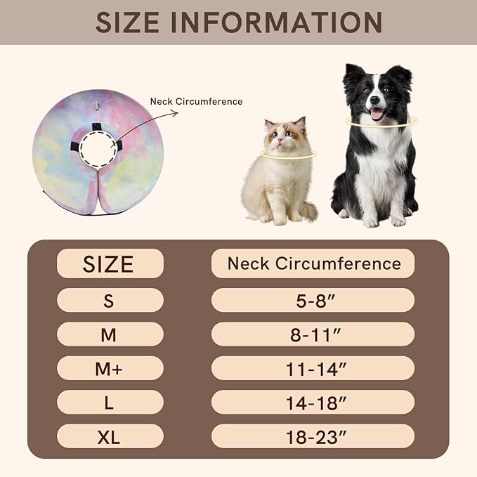 Inflatable Dog Collar, Potective Recovery E Collar for Dogs and Cats, Soft Pet Cone Collar for Small Medium Large Dogs and Cats