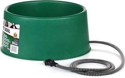 Farm Innovators Heated Pet Water Bowl, 60W Heated Water Dish - 1.5 Gallon Plastic Watering Station with Anti-Chew Cord Protector for Dogs & Cats