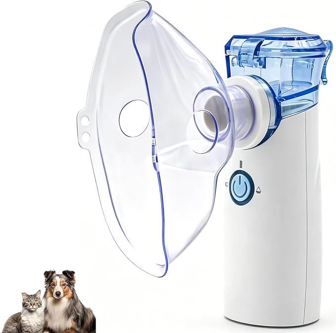 Portabe Cat Nebulizer,Handheld Nebulizer of Cool Mist for Dog Pets, USB Rechargeable Veterinary Nebulizer,Steam Inhaler for Home Office Use for Breathing Problems,Animal Use