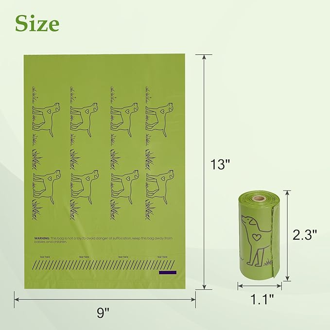480 Count Lavender Scented 13” x 9” Dog Poop Bags Rolls, Leakproof Strong & Sturdy Waste Bags for Doggie Cat Pet