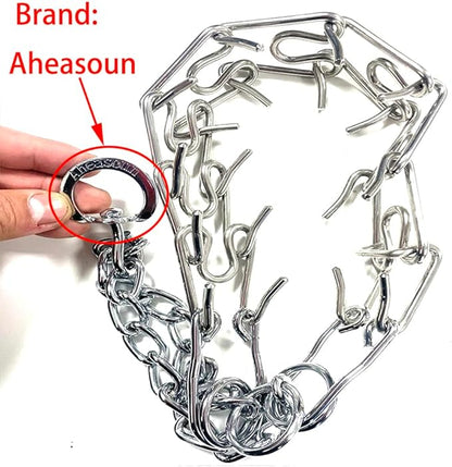 Prong Collars for Dogs, No Pull Dog Collar, Dog Training Collar for Large Medium Small Dogs, Stainless Steel Adjustable with Comfort Rubber Tips (Medium, 3.0mm, 19.6-Inch)
