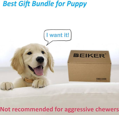 Beiker Dog Teething Chew Toys - 15 Pack Small Medium Breed Puppy Toy, Variety Dogs Rope Chew Toys Bundle for Boredom, Pet Interactive Squeaky Treat Dispensing Ball for Puppies