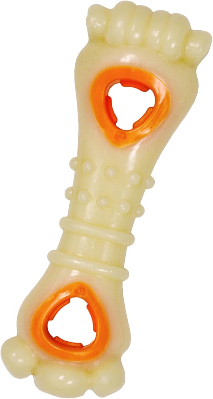 Nylabone Knuckle Bone Pop-In Treat Toy Power Chew Toy for Dogs, Interactive Treat Dispensing Enrichment Dog Toy, Long Lasting Chicken Flavor, Large Dogs - Up to 50 lbs