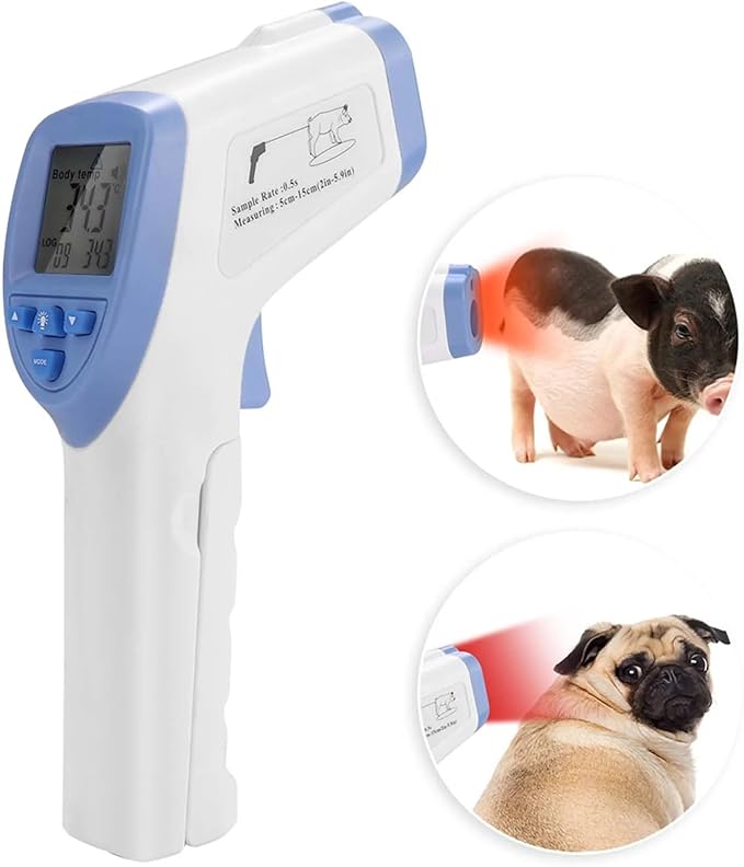 High Precision Veterinary Infrared Thermometer for Animals - Ideal for Pigs, Sheep, Horses, and Dogs