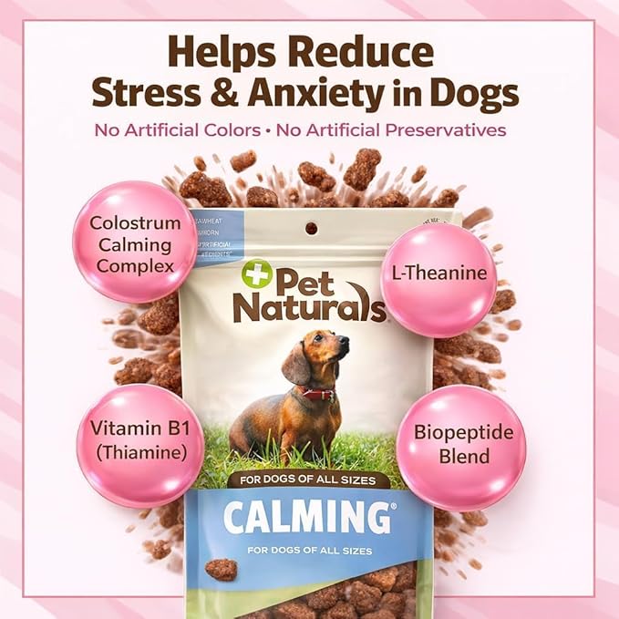 Pet Naturals Calming for Dogs, 30 Chews - Naturally Sourced Stress and Anxiety Calming Ingredients for Behavior Support - Vet Recommended
