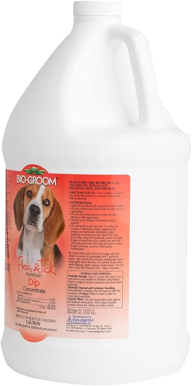 BIO-GROOM Flea and Tick Pyrethrin Dip Dog/Cat Concentrate, 1-Gallon (BG2528 91)