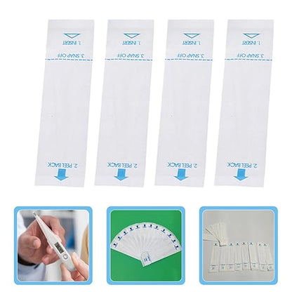 100Pcs Universal Probe Paper Covers Protective Sleeves for Rectal and Digital Thermometers for Home and Veterinary Use