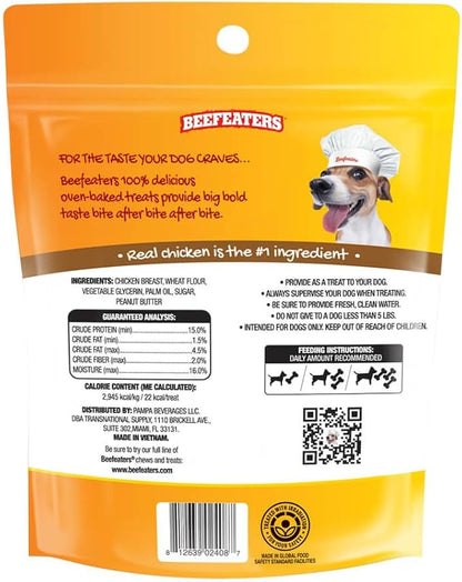 Beefeaters Peanut Butter Biscuits Wrapped with Chicken Dog Treat, 13oz (Pack of 2)