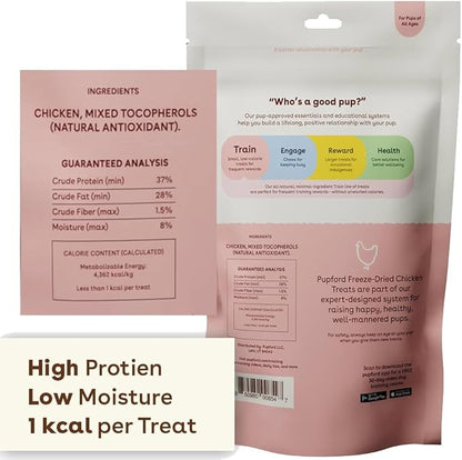 Pupford Freeze Dried Training Treats for Dogs & Puppies, 1800+ Limited Ingredient Bites (1lb Chicken Bundle)