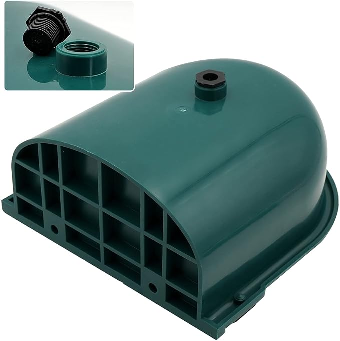 MINYULUA Automatic Waterer Bowl Large Horse Waterer with Float Valve and Drain Plug Automatic Water Feeder Dispenser Bowl for Sheep Dog Horse Cow Pig Plastic (Dark Green)