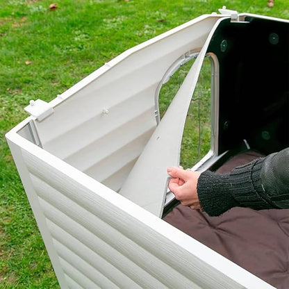 Ferplast Outdoor Kennel, Dog House DOGVILLA 90 in Resistant Thermoplastic Resin, Opening Side Panel