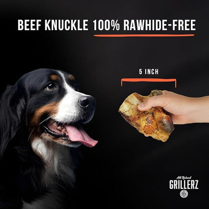 Grillerz Beef Knuckle, 1 Count, Rawhide Free, All Natural Dog Treat for All Breeds, High Protein, Long Lasting, Easy to Digest, Dog Chew for Healthy Teeth