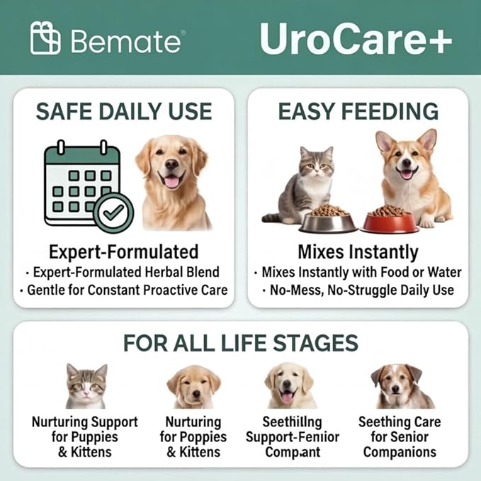 Urinary Health Liquid Supplement for Dogs & Cats, Supports Healthy Urinary Tract & Normal Urine Flow, Easy to Administer, Daily Wellness Support