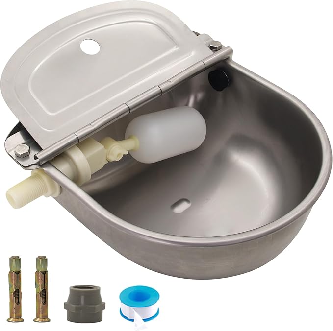Automatic Dog Feeder Trough Bowl Dispenser Waterer for Pet Dog Horse Cattle Goat Sheep Water Stainless Steel Farm Tool
