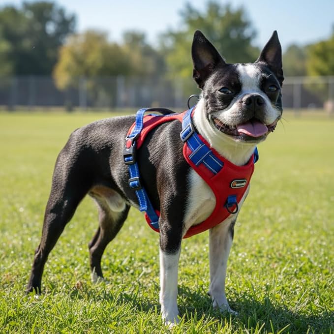 Tactical Dog Harness for Large Medium Dogs No Pull Adjustable Pet Vest with Reflective Straps Front & Back Clips Handle for Hiking Walking Hunting– 4 Sizes with or Without Leash (RED, S)