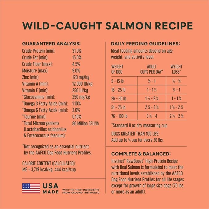 Instinct RawBoost, Natural Dry Dog Food with FreshDried Raw, High Protein, Grain-Free Recipe - Real Salmon, 3.5 lb. Bag