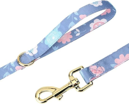 Beirui Cute Girl Dog Collars, Harnesses & Leashes Set - Adjustable Dog Collar and Leash Set with Flower - Soft Mesh Dog Vest Harness for Puppies Small Medium Dogs (Purple,XS)
