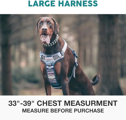 Embark Adventure Large Dog Harness – No-Pull, Reflective Trim, Military-Grade Nylon, Front Clip with Gel-Lined Handle, Soft & Padded, Suitable for All Breeds