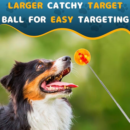DuDuDog Dog Training Clicker for Training with Retractable Target Stick and Bright Ball, Clear Plastic Handle, Adjustable Length Trainer for Dogs, Puppies, Cats and Pets