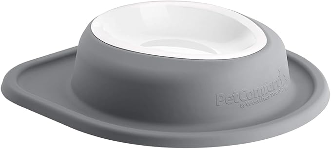 WeatherTech Single Low Pet Feeding System w/Plastic Dog/Cat Bowls - 32 oz (4 Cups) Dark Grey (PSL3203DG)