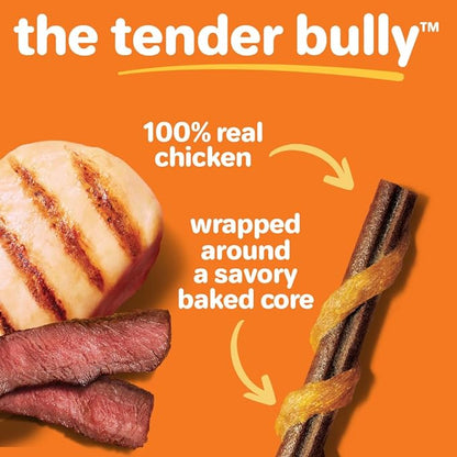 Hartz Oinkies Tender Bullies with Real Chicken Breast & Real Beef Bully Stick Flavor, Highly Digestible and Rawhide-Free, 20 Count